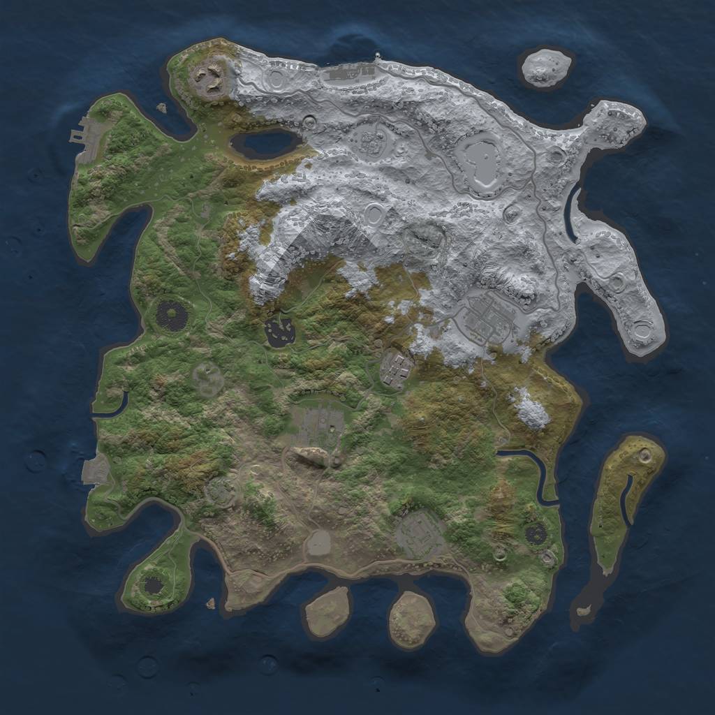 Rust Map: Procedural Map, Size: 3400, Seed: 42702775, 13 Monuments