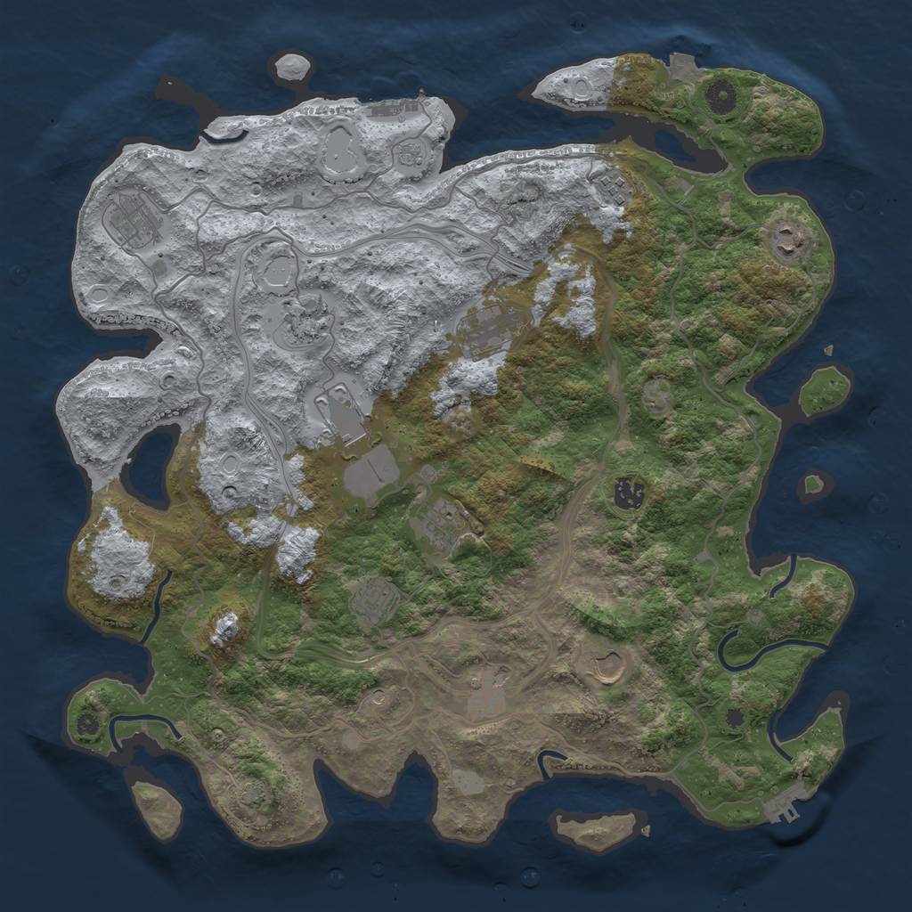 Rust Map: Procedural Map, Size: 4250, Seed: 51476084, 19 Monuments