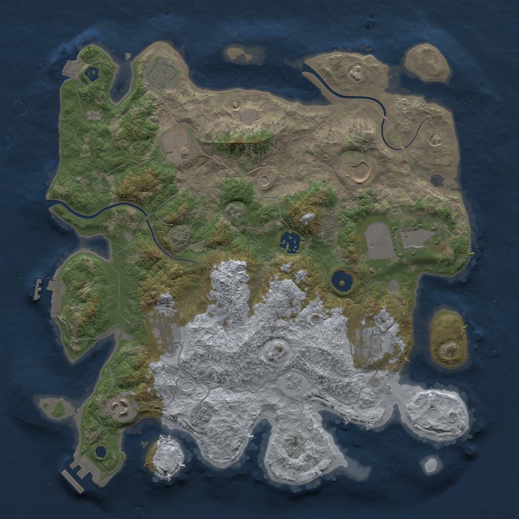 Rust Map: Procedural Map, Size: 3700, Seed: 72528008, 15 Monuments