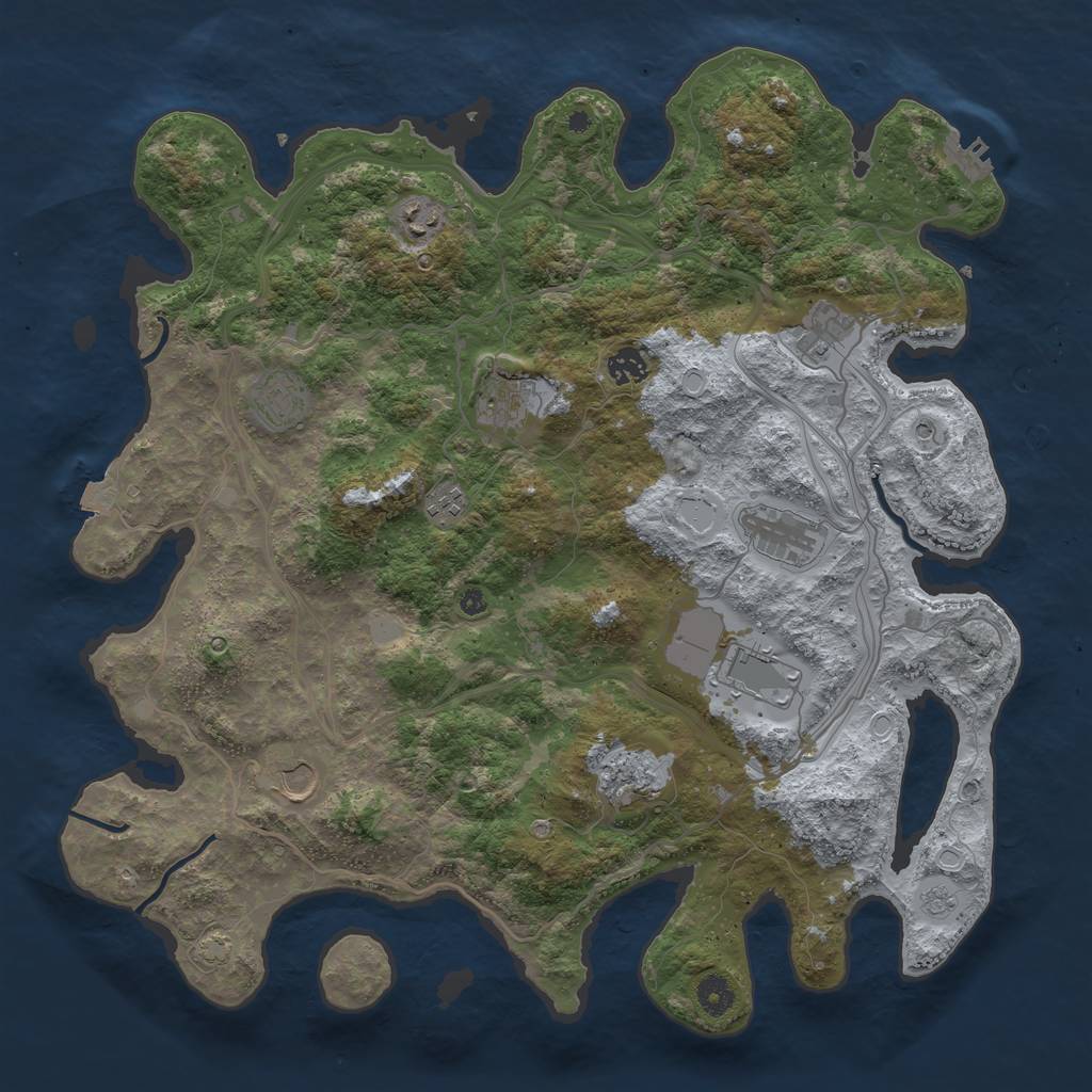 Rust Map: Procedural Map, Size: 4250, Seed: 69190315, 17 Monuments