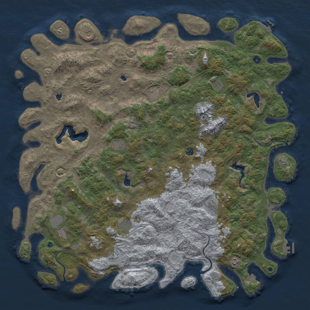 Rust Map: Procedural Map, Size: 6000, Seed: 1042001, 17 Monuments
