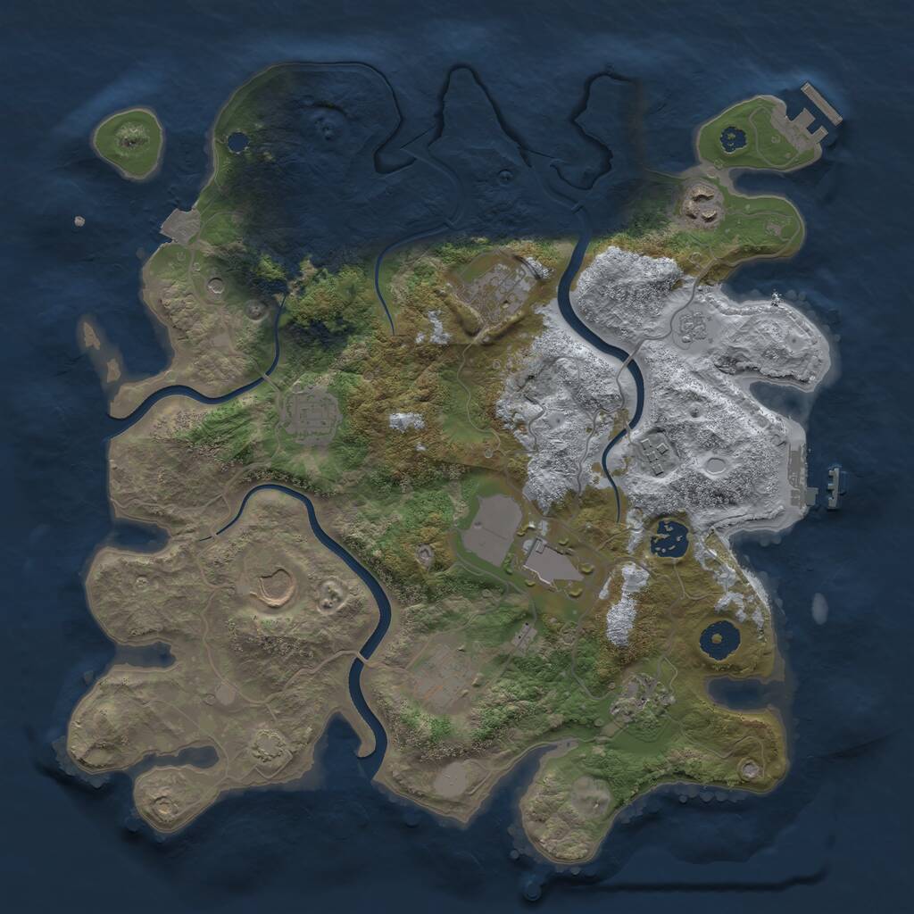Rust Map: Procedural Map, Size: 3600, Seed: 1109898, 15 Monuments