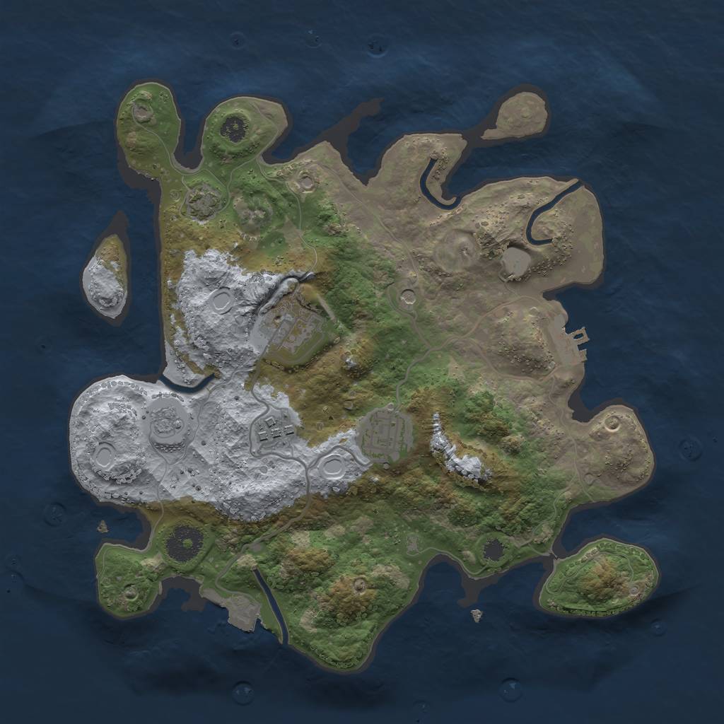 Rust Map: Procedural Map, Size: 3000, Seed: 480976743, 10 Monuments