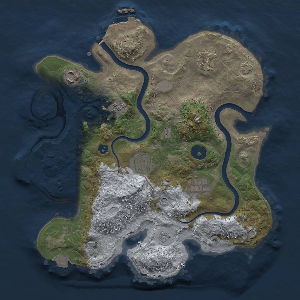 Rust Map: Procedural Map, Size: 3000, Seed: 9750648, 11 Monuments