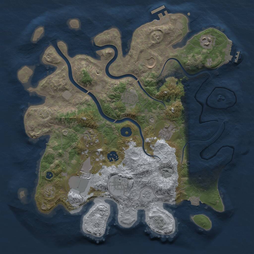 Rust Map: Procedural Map, Size: 3500, Seed: 69413826, 15 Monuments
