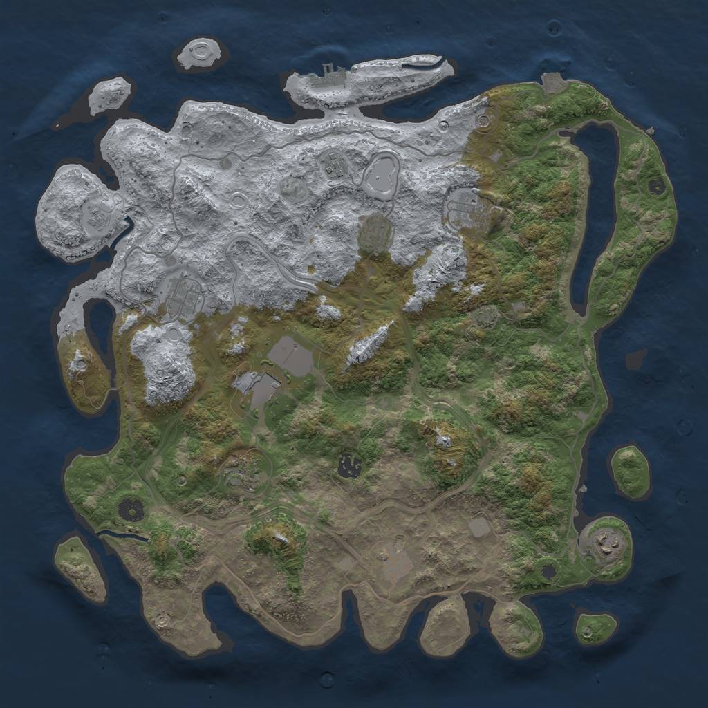 Rust Map: Procedural Map, Size: 4250, Seed: 25238, 16 Monuments
