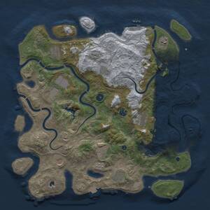 Thumbnail Rust Map: Procedural Map, Size: 4250, Seed: 21102023, 16 Monuments
