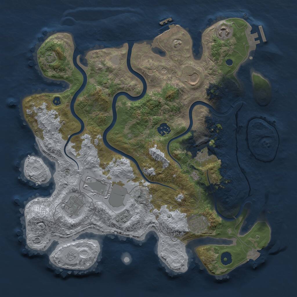 Rust Map: Procedural Map, Size: 3600, Seed: 22110, 14 Monuments