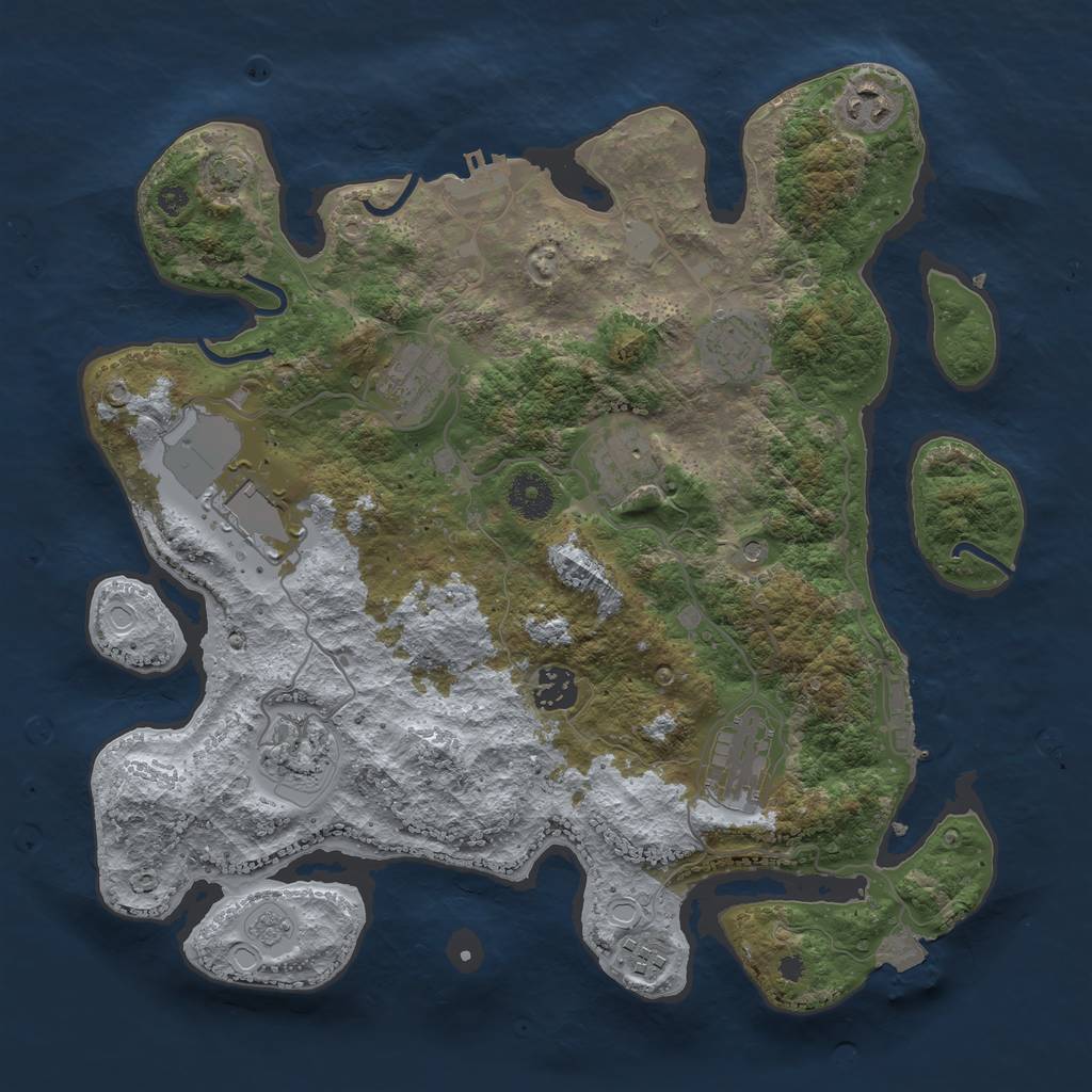 Rust Map: Procedural Map, Size: 3600, Seed: 22110, 17 Monuments