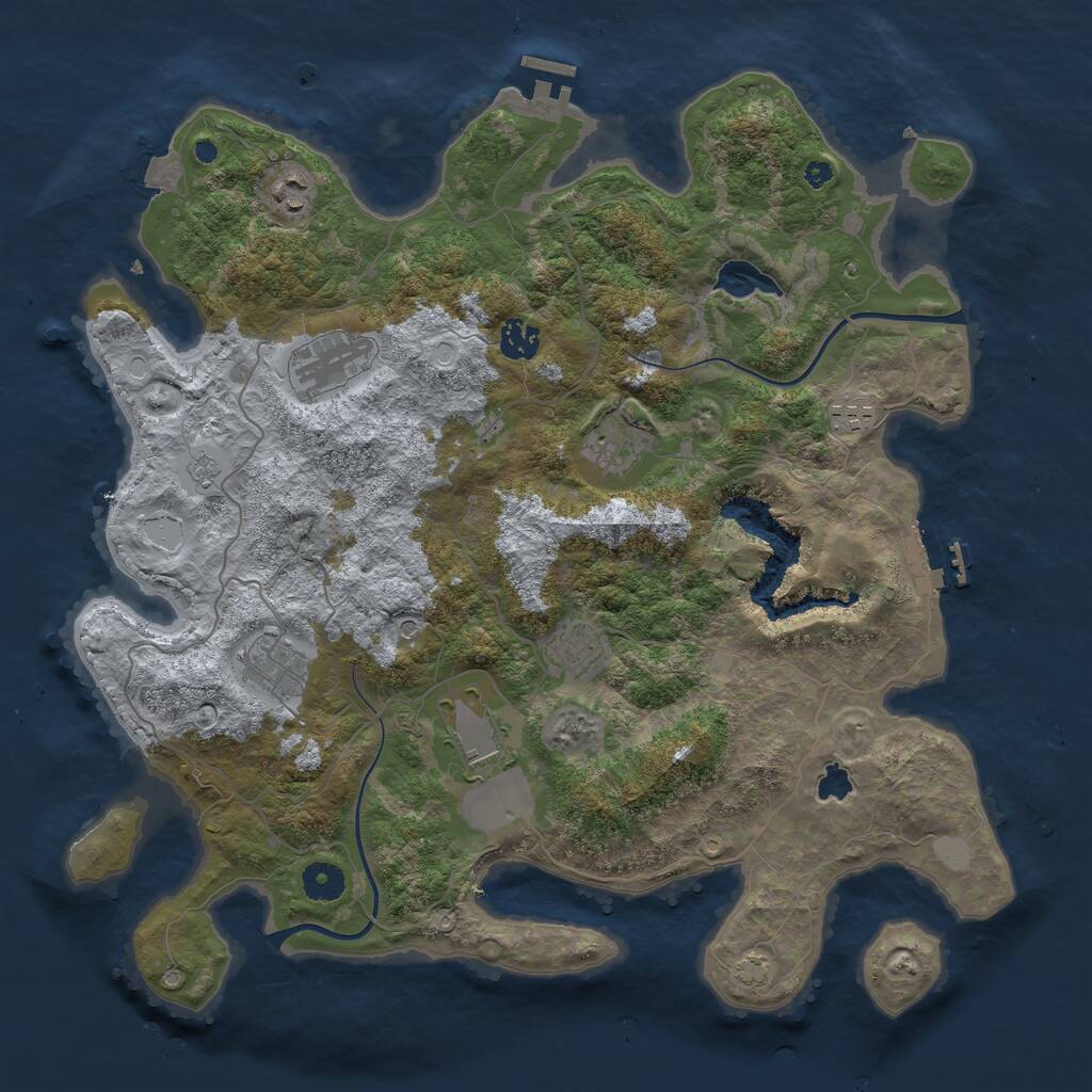 Rust Map: Procedural Map, Size: 4000, Seed: 2722557, 14 Monuments