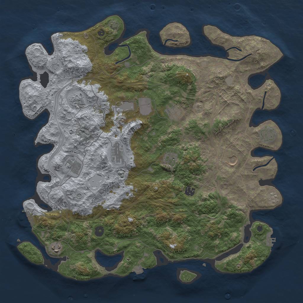 Rust Map: Procedural Map, Size: 4500, Seed: 187904890, 19 Monuments