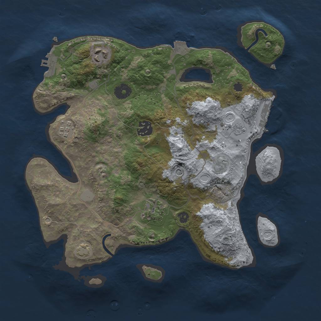 Rust Map: Procedural Map, Size: 3000, Seed: 1916533767, 12 Monuments