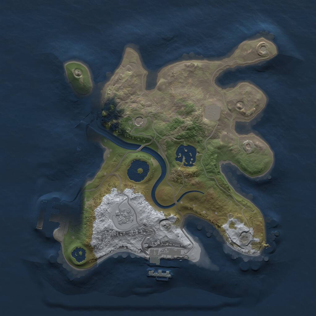Rust Map: Procedural Map, Size: 2200, Seed: 12244, 6 Monuments