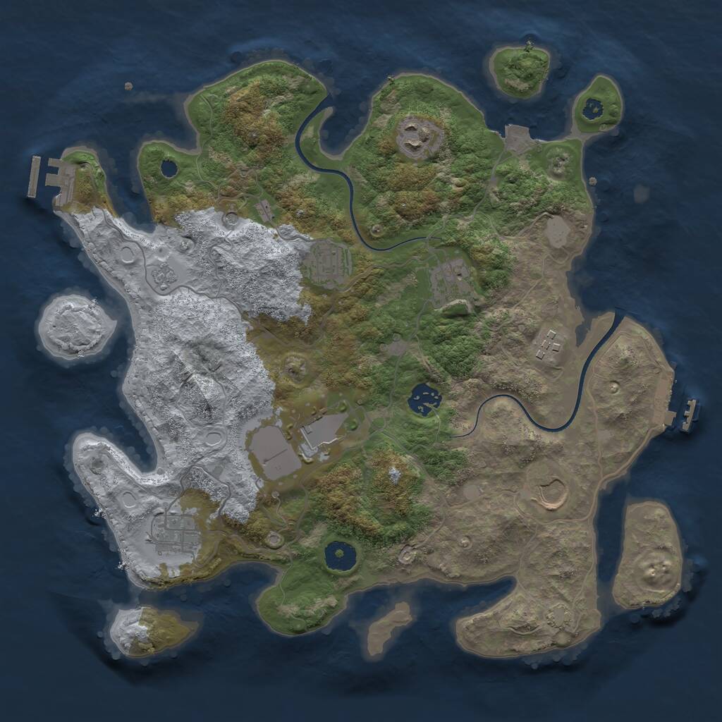 Rust Map: Procedural Map, Size: 3500, Seed: 868105206, 14 Monuments