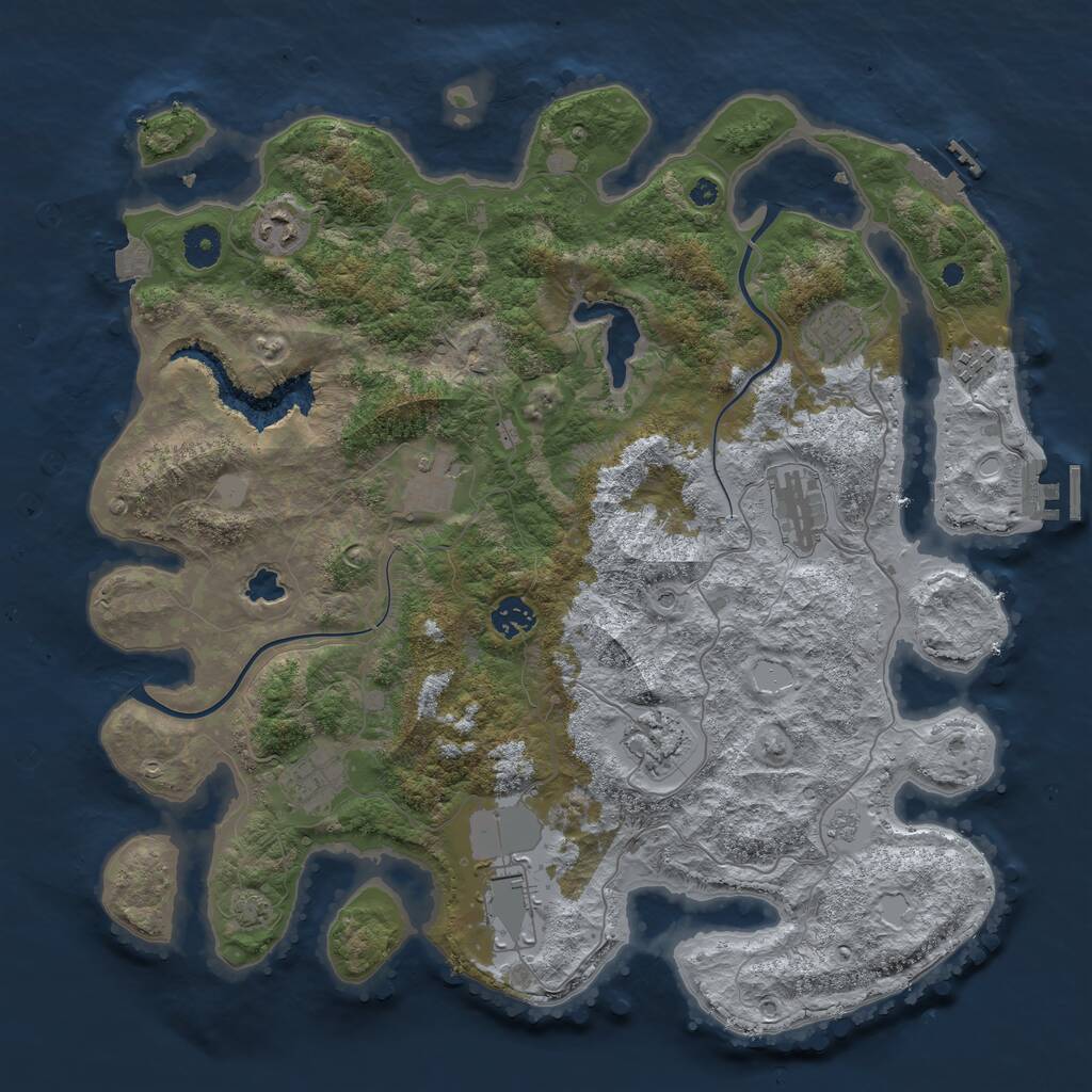Rust Map: Procedural Map, Size: 4000, Seed: 38978932, 15 Monuments