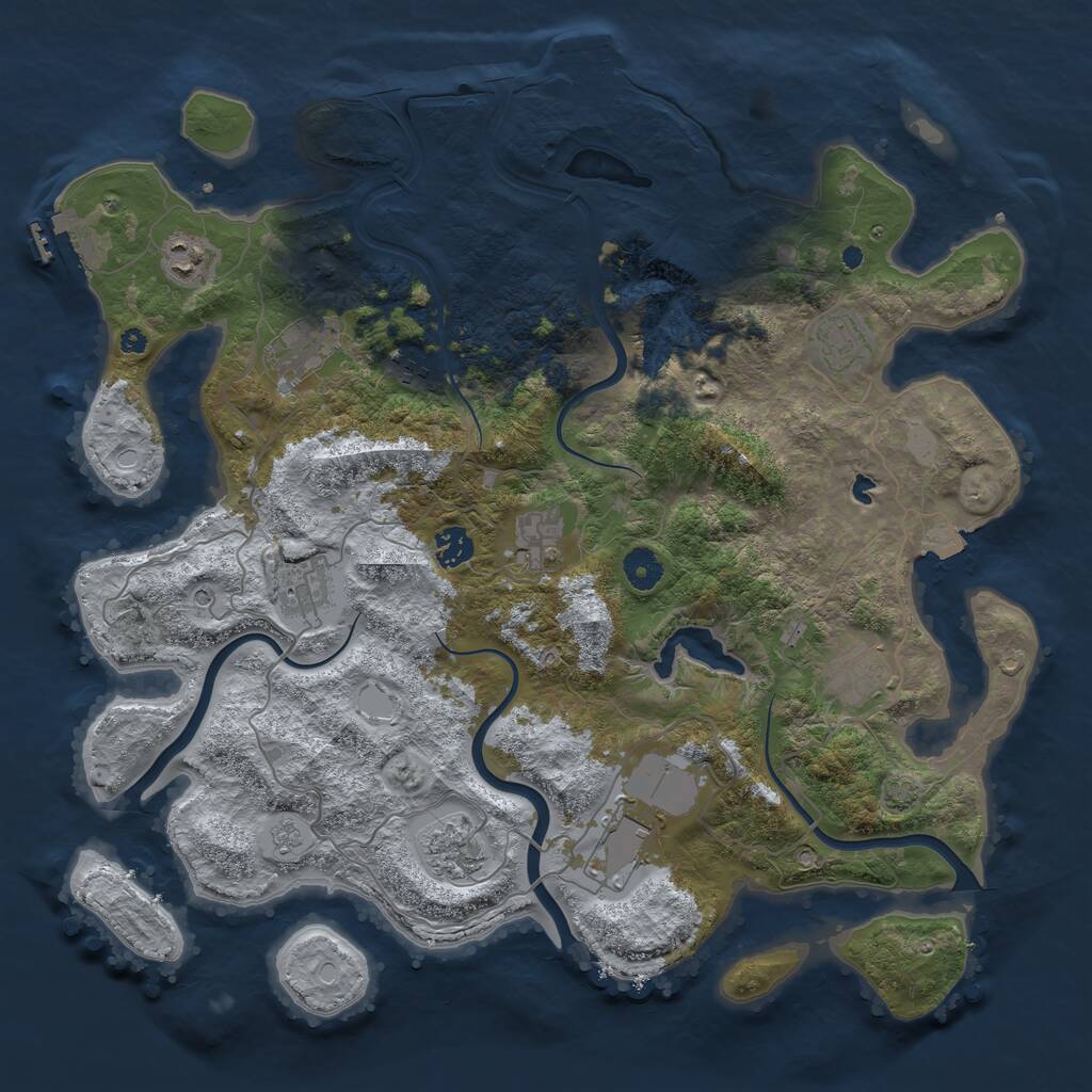 Rust Map: Procedural Map, Size: 4100, Seed: 977089, 16 Monuments