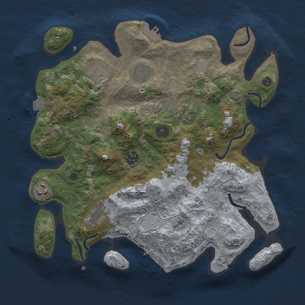 Rust Map: Procedural Map, Size: 3400, Seed: 24209647, 15 Monuments