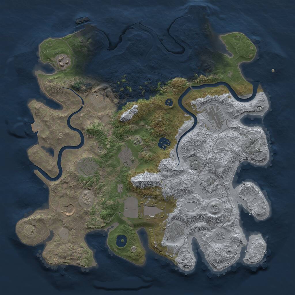 Rust Map: Procedural Map, Size: 3750, Seed: 26873, 17 Monuments