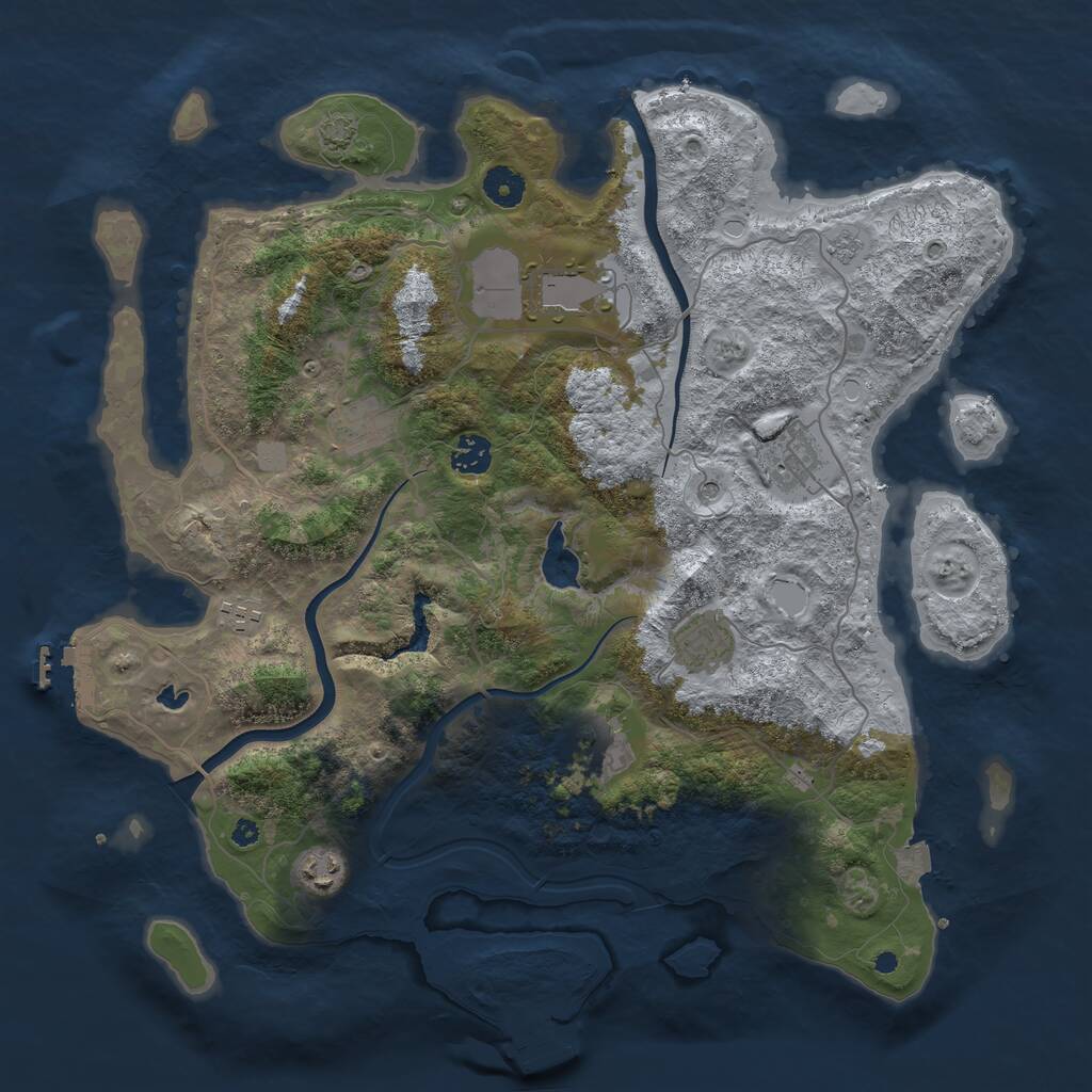 Rust Map: Procedural Map, Size: 4000, Seed: 546359944, 14 Monuments