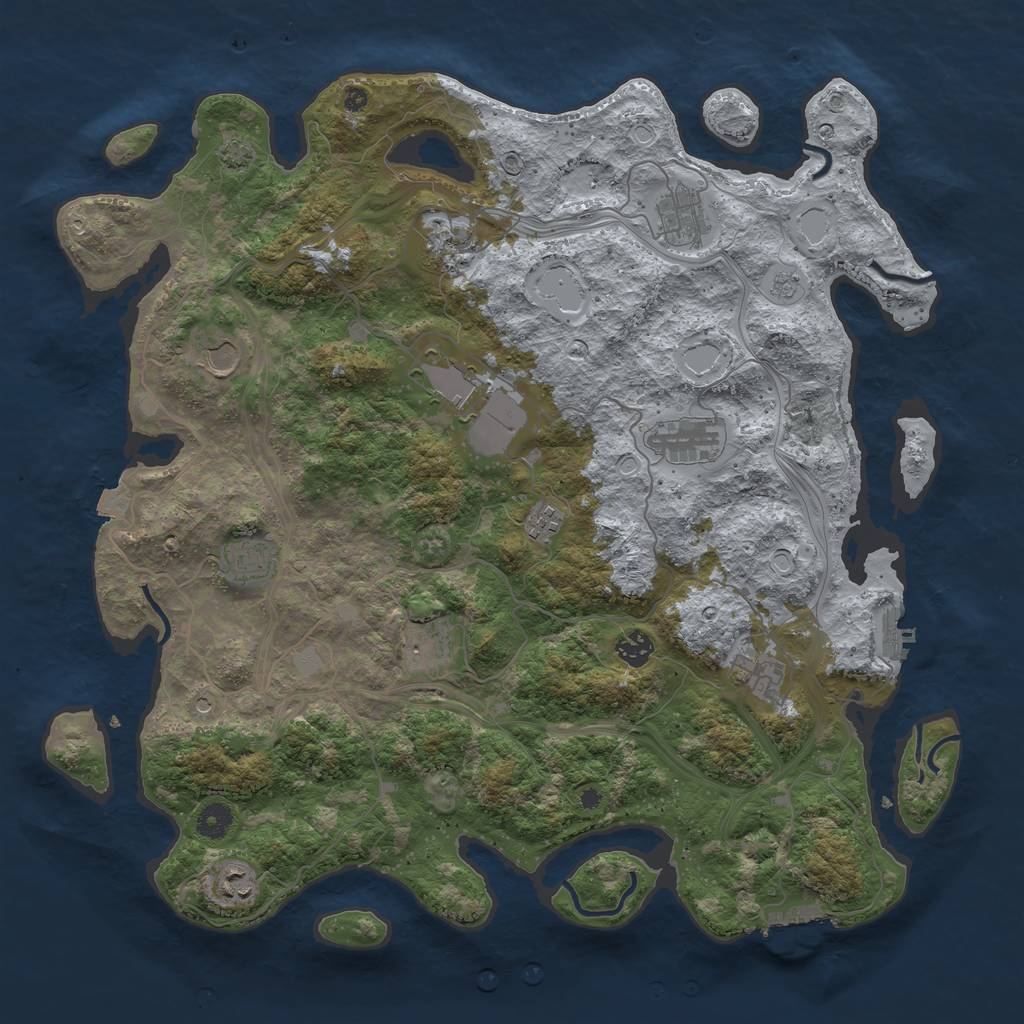 Rust Map: Procedural Map, Size: 4300, Seed: 14413494, 19 Monuments