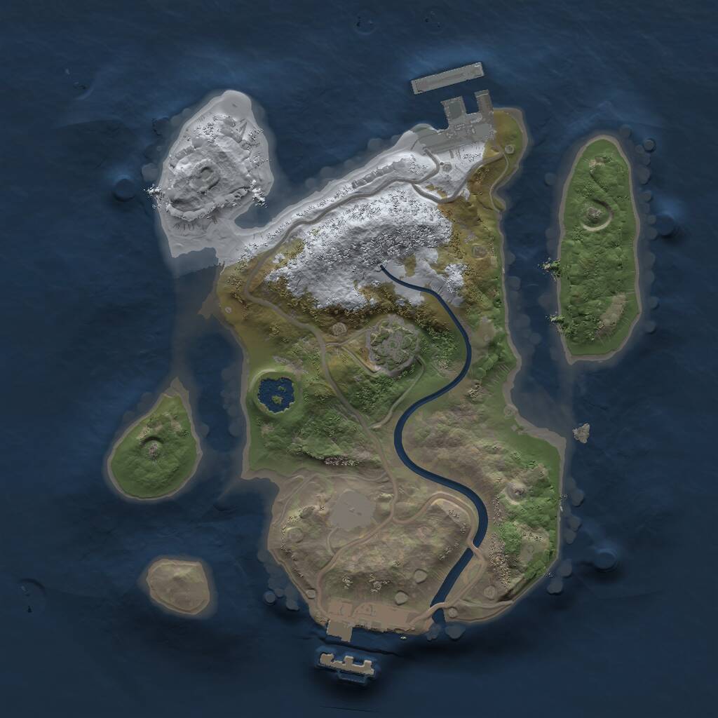 Rust Map: Procedural Map, Size: 2000, Seed: 603871236, 4 Monuments