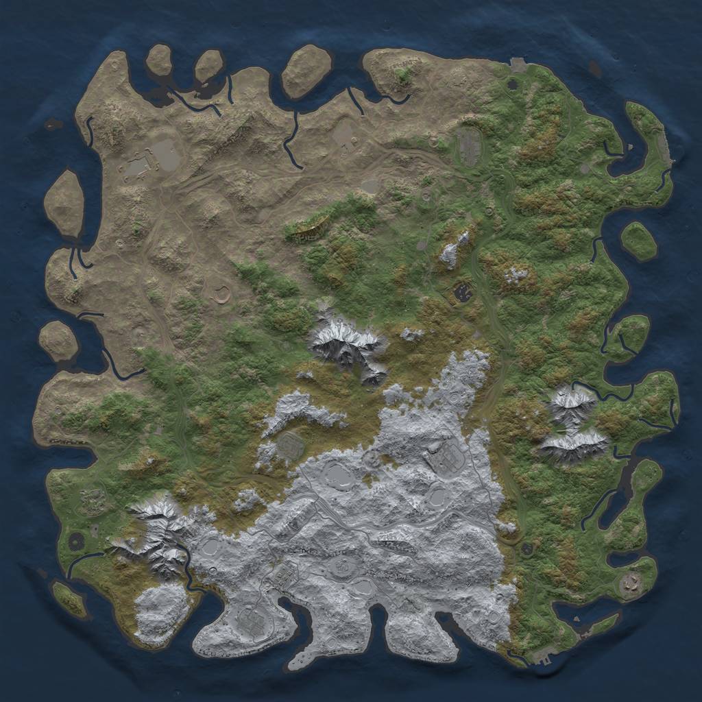 Rust Map: Procedural Map, Size: 6000, Seed: 6731, 19 Monuments