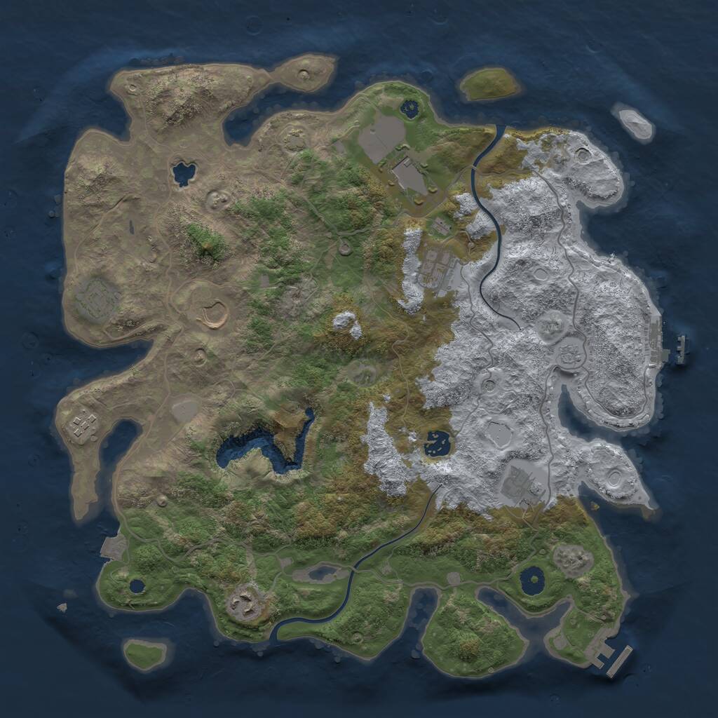 Rust Map: Procedural Map, Size: 4000, Seed: 65488252, 14 Monuments