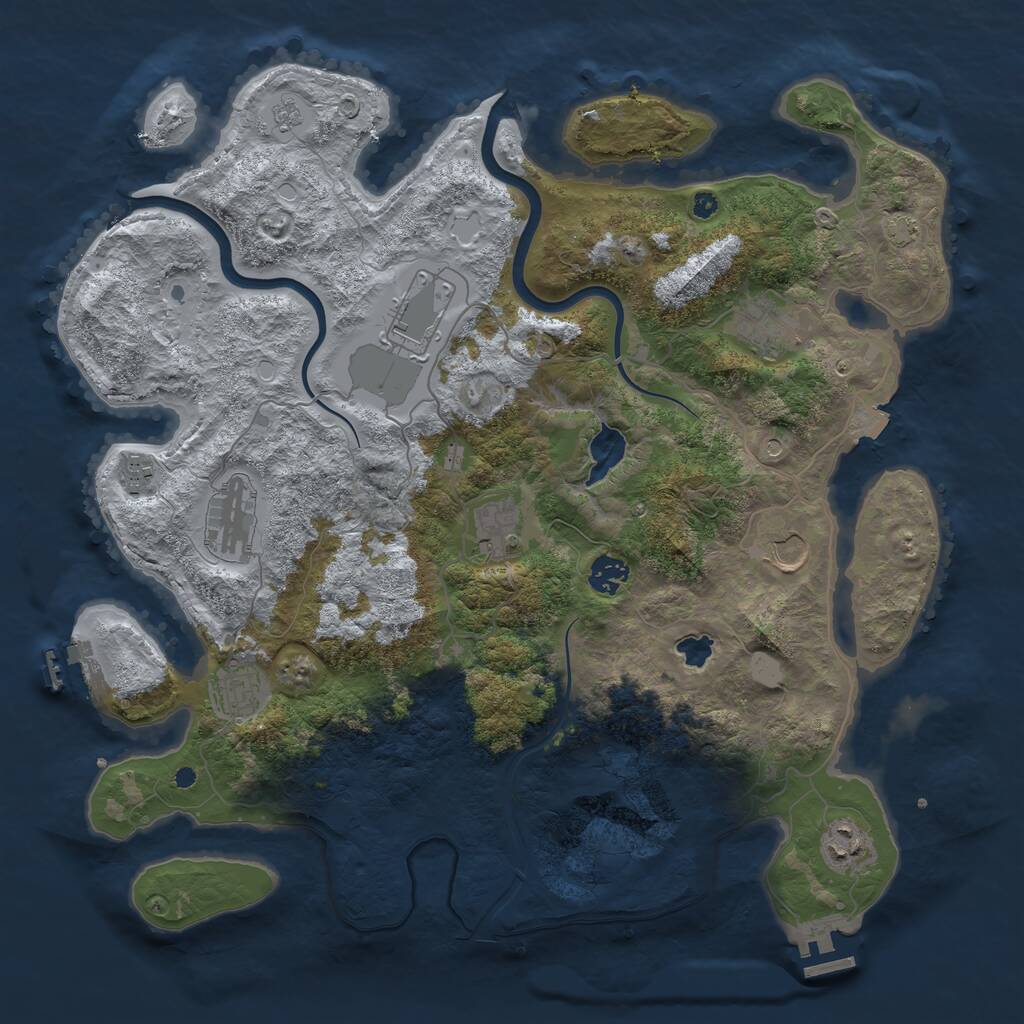 Rust Map: Procedural Map, Size: 4000, Seed: 1915618172, 15 Monuments