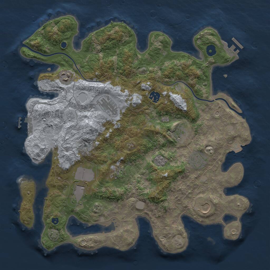 Rust Map: Procedural Map, Size: 3800, Seed: 561130748, 15 Monuments
