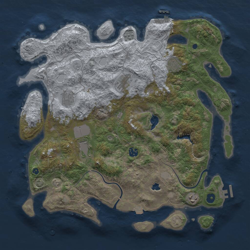 Rust Map: Procedural Map, Size: 4000, Seed: 1613319706, 13 Monuments