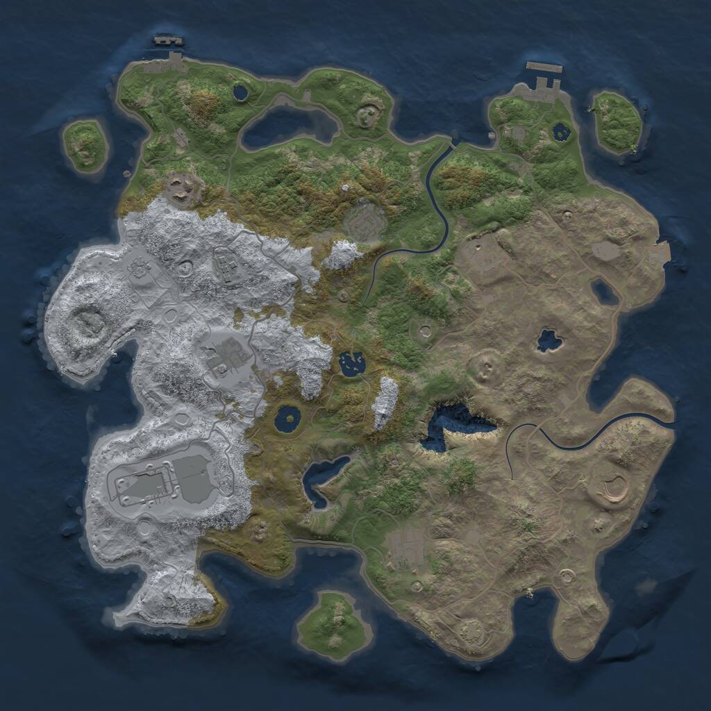 Rust Map: Procedural Map, Size: 4000, Seed: 997255221, 15 Monuments