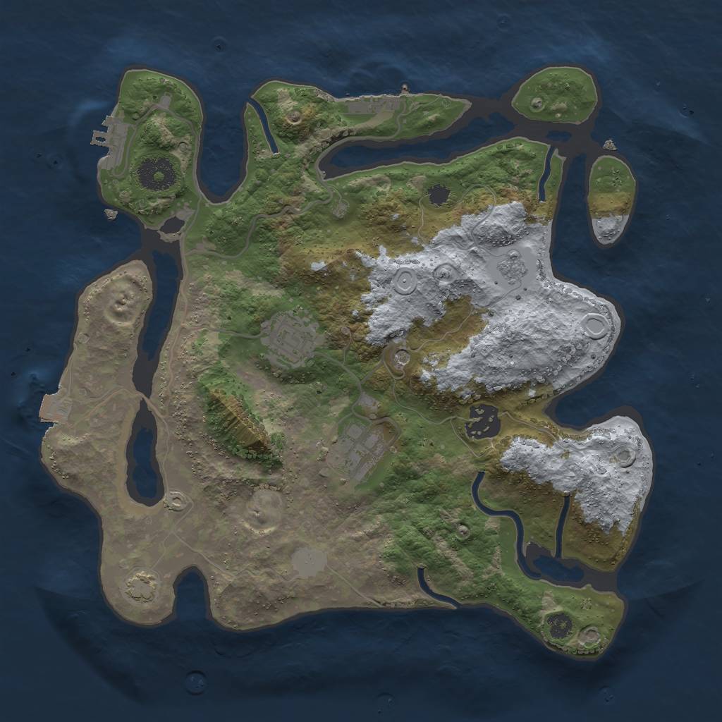 Rust Map: Procedural Map, Size: 3000, Seed: 1981231203, 11 Monuments