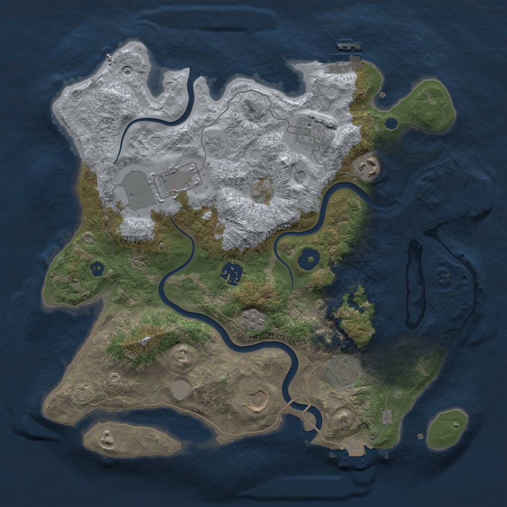 Rust Map: Procedural Map, Size: 3500, Seed: 679032109, 13 Monuments