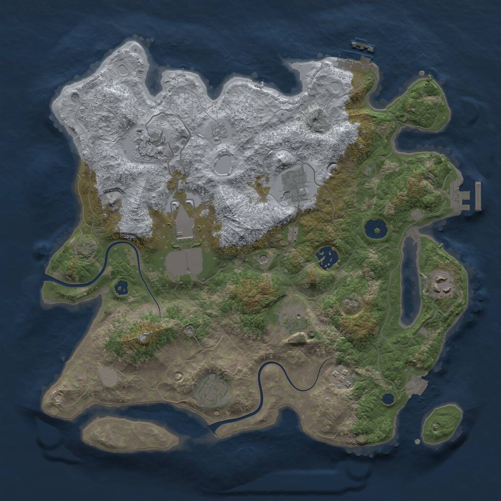 Rust Map: Procedural Map, Size: 3500, Seed: 679032109, 14 Monuments