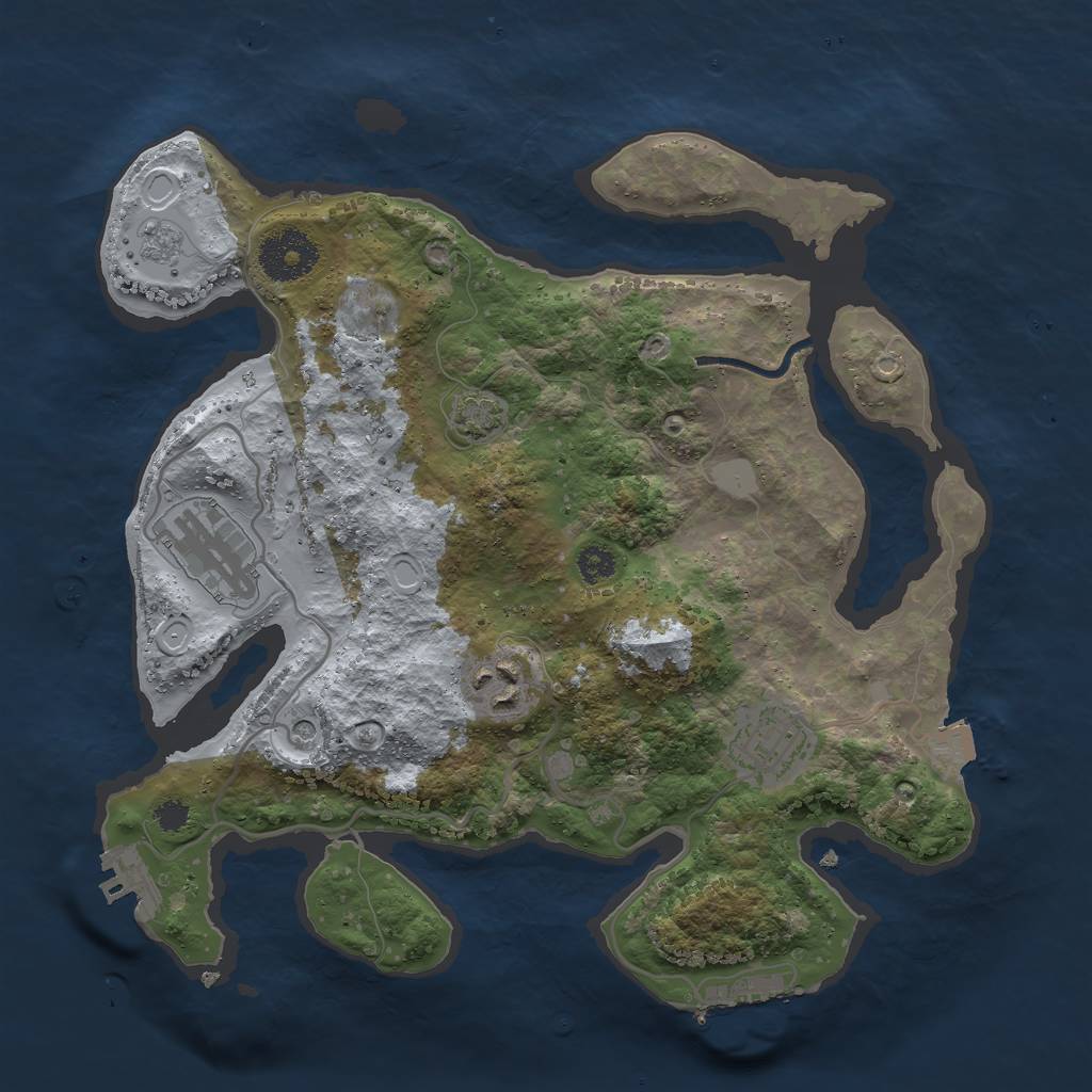 Rust Map: Procedural Map, Size: 3000, Seed: 1797994878, 11 Monuments