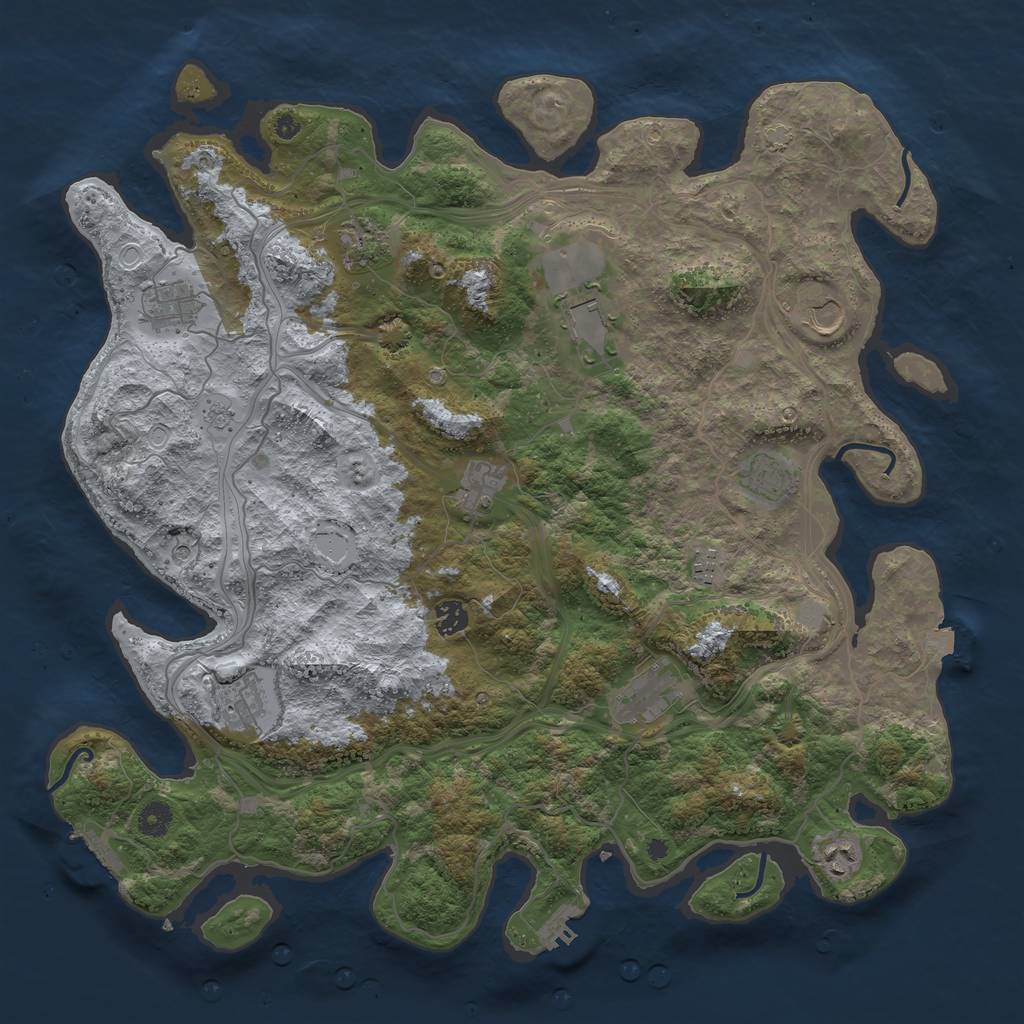 Rust Map: Procedural Map, Size: 4400, Seed: 90424144, 19 Monuments