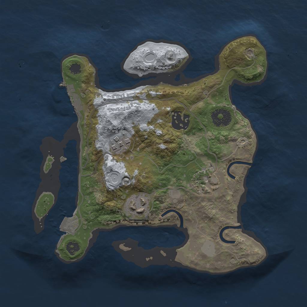 Rust Map: Procedural Map, Size: 2400, Seed: 1805780718, 8 Monuments