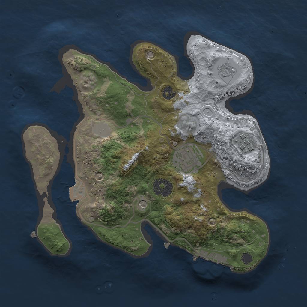 Rust Map: Procedural Map, Size: 2400, Seed: 512772002, 8 Monuments