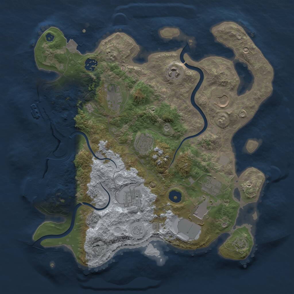 Rust Map: Procedural Map, Size: 3500, Seed: 892814180, 15 Monuments
