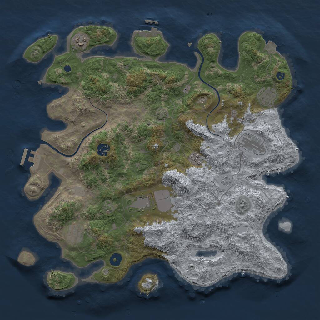 Rust Map: Procedural Map, Size: 3800, Seed: 93112913, 13 Monuments