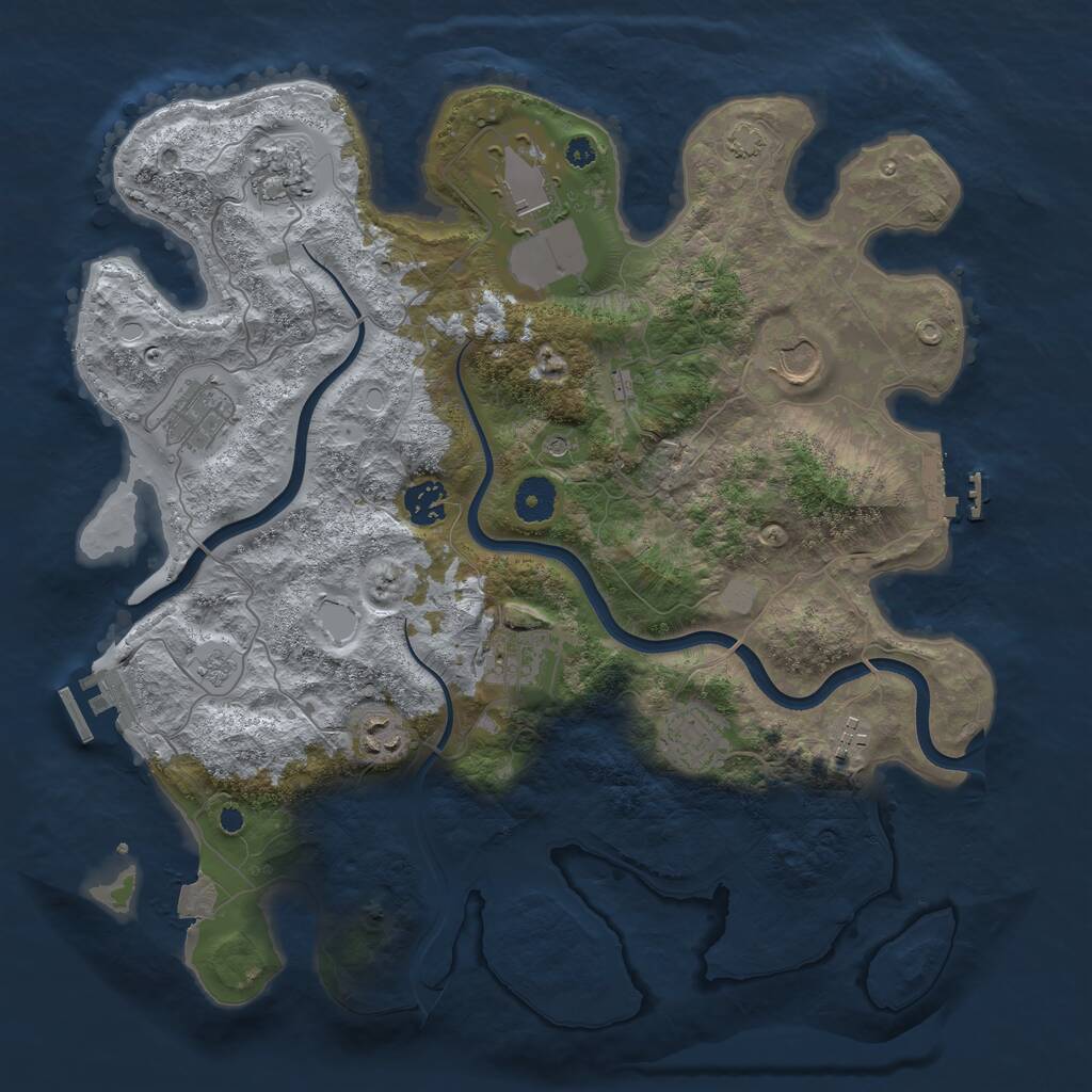 Rust Map: Procedural Map, Size: 3750, Seed: 4753557, 15 Monuments