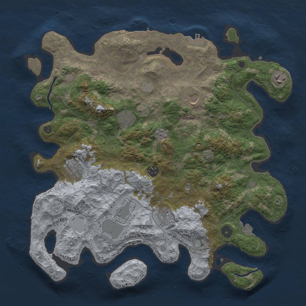 Rust Map: Procedural Map, Size: 4000, Seed: 84758714, 16 Monuments