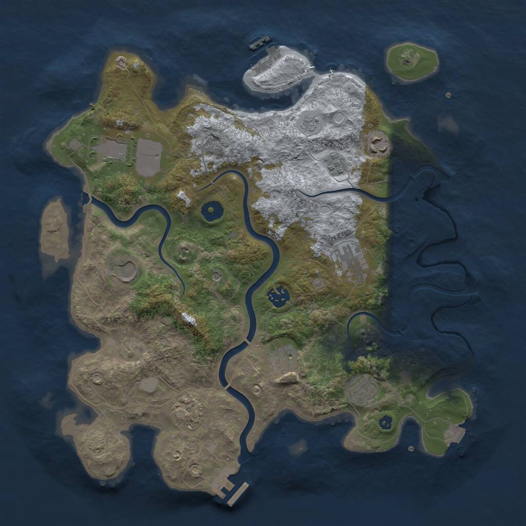 Rust Map: Procedural Map, Size: 3750, Seed: 14122167, 15 Monuments