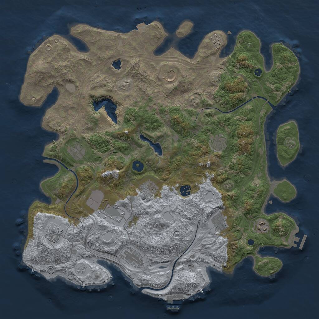 Rust Map: Procedural Map, Size: 4250, Seed: 64098425, 17 Monuments