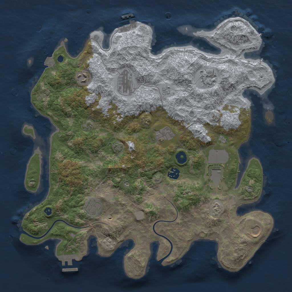 Rust Map: Procedural Map, Size: 3800, Seed: 16103341, 15 Monuments