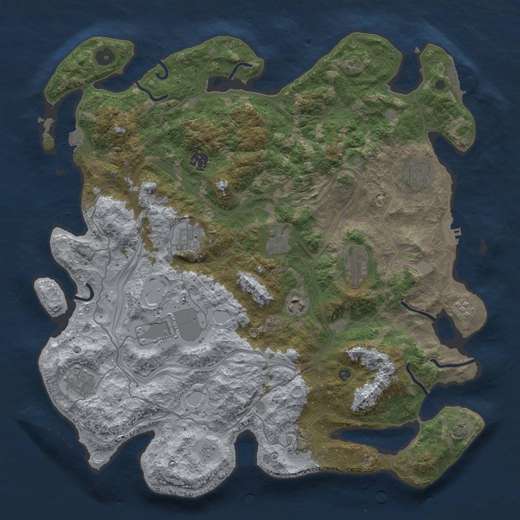Rust Map: Procedural Map, Size: 4300, Seed: 41835179, 18 Monuments