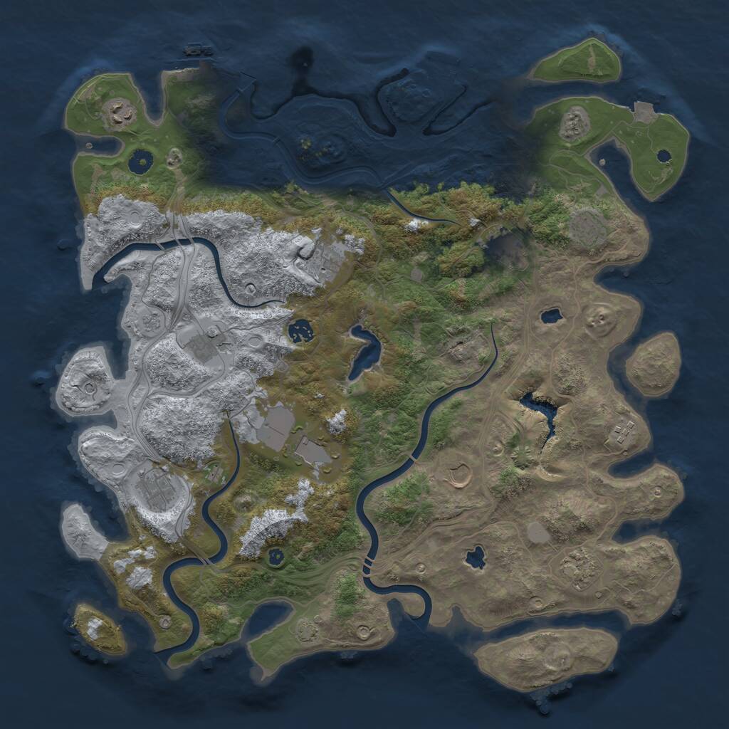 Rust Map: Procedural Map, Size: 4500, Seed: 75487, 17 Monuments