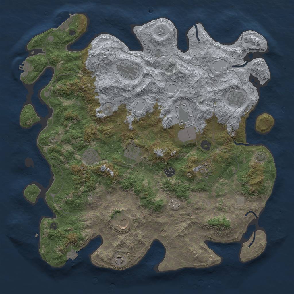 Rust Map: Procedural Map, Size: 4200, Seed: 1759079188, 18 Monuments