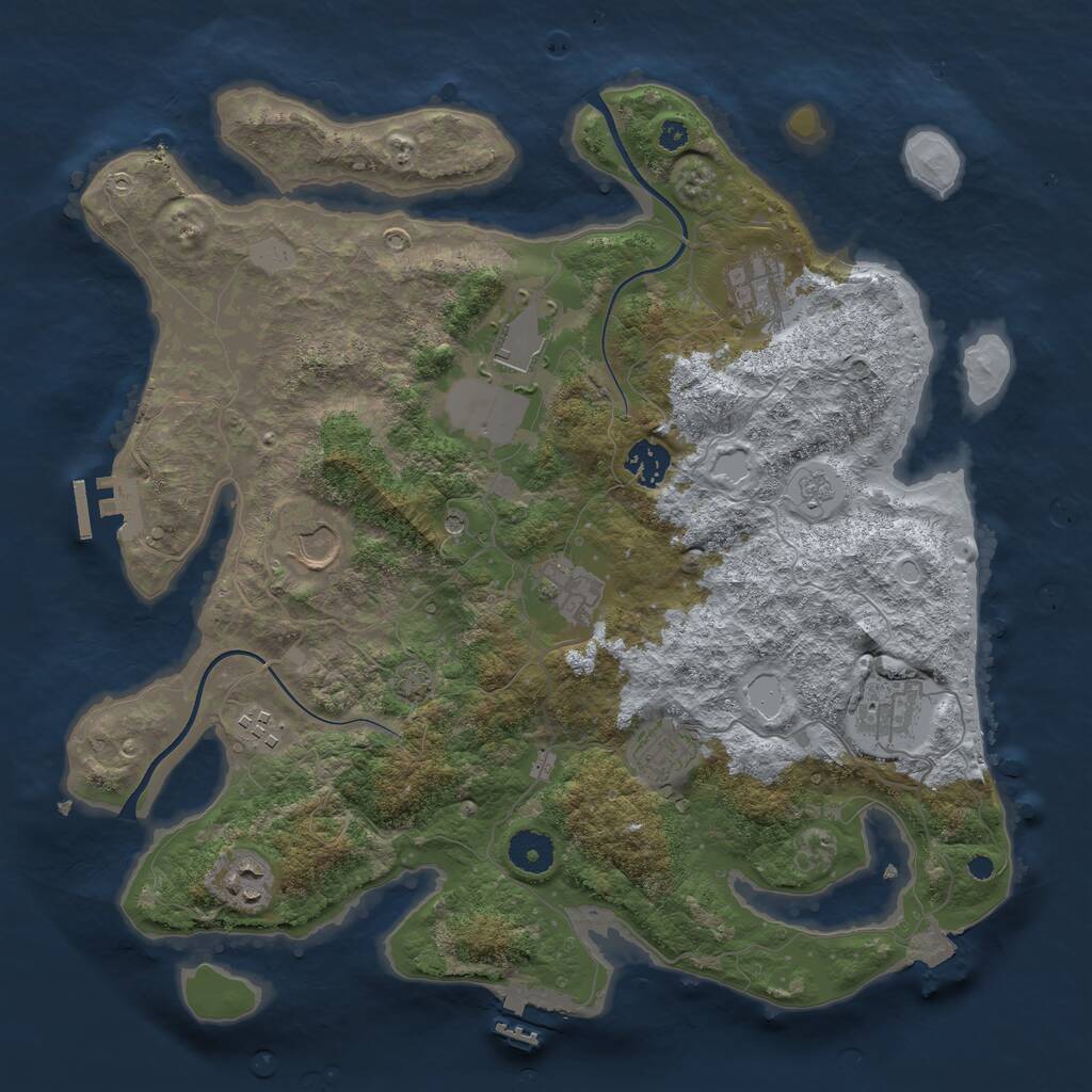 Rust Map: Procedural Map, Size: 3700, Seed: 44237724, 15 Monuments