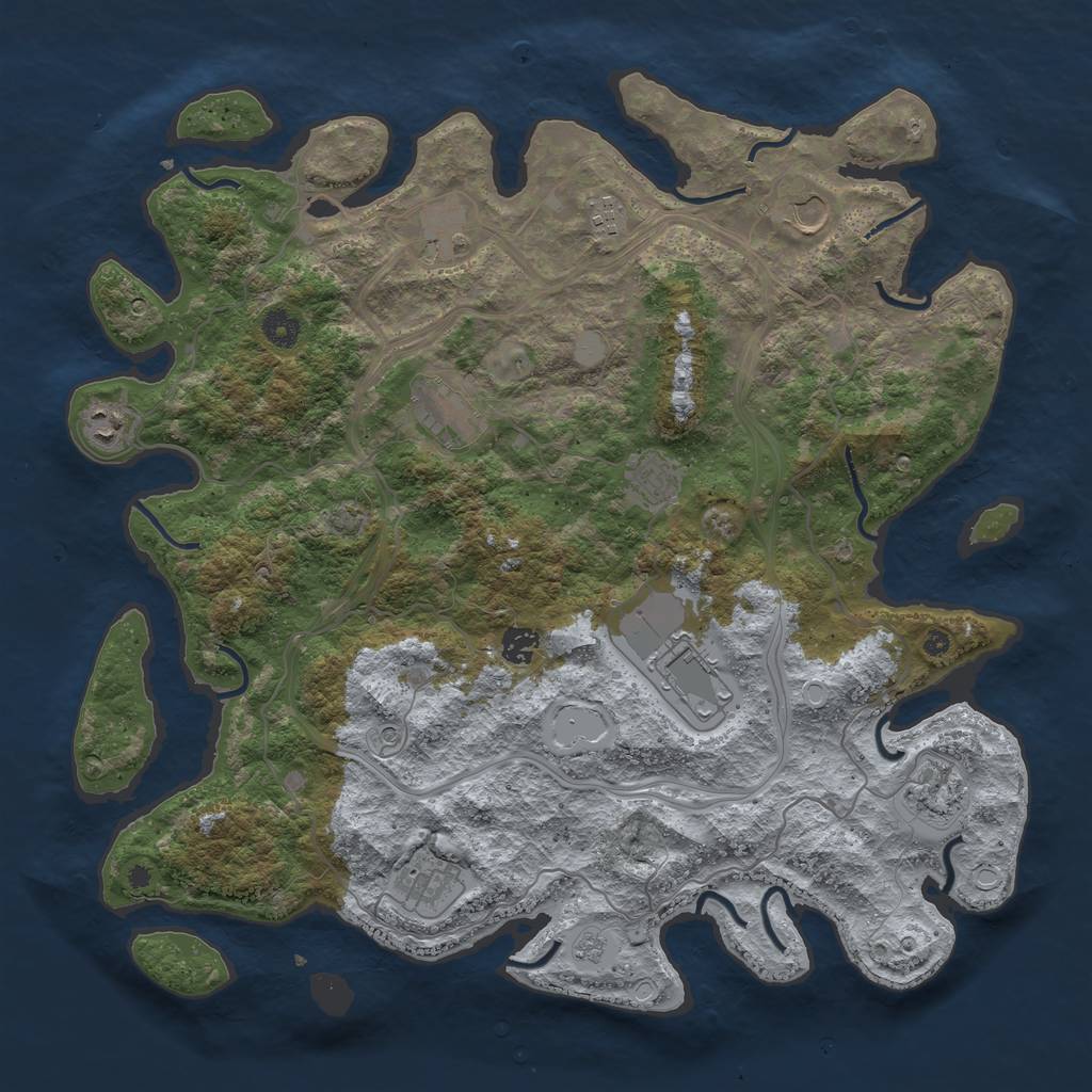 Rust Map: Procedural Map, Size: 4300, Seed: 42379355, 16 Monuments